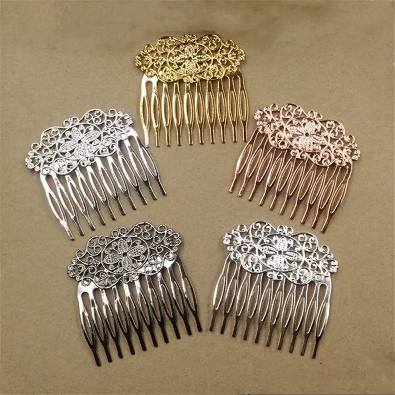 1pc 55x60mm 10 Teeth Flowers Flamenco Comb Hair Clip Headwear Hairpin Leagues For Women Chinese Accessories Ornaments Supplies