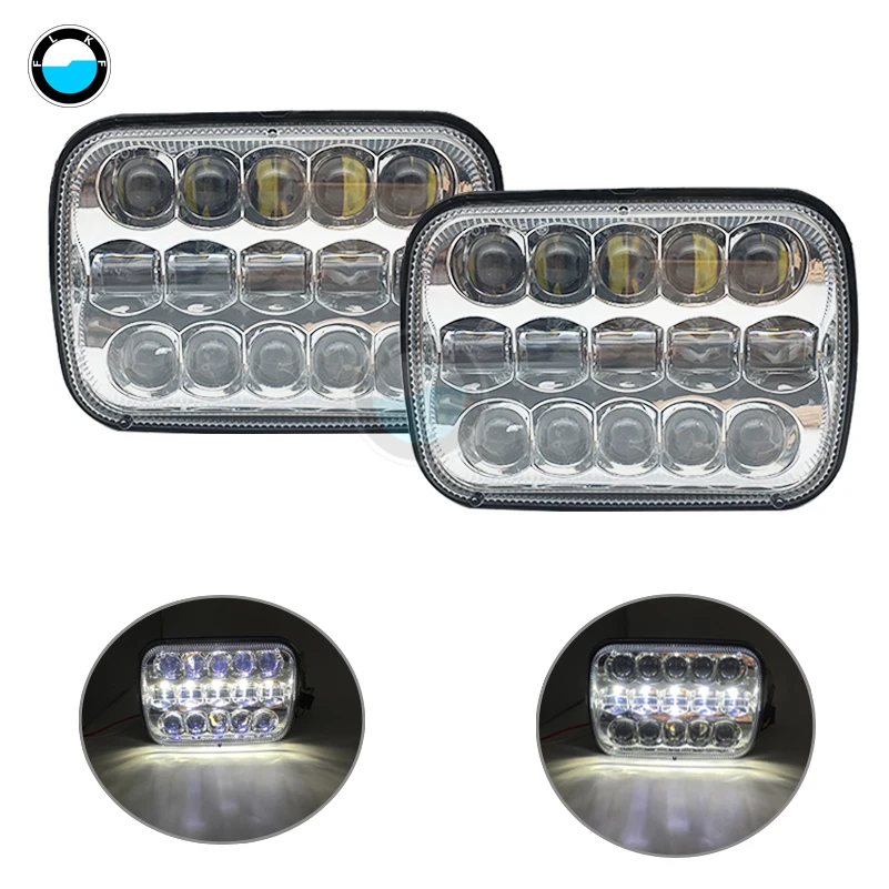 

2pcs dot approved lights projector car light 5X7 7X6 inch Rectangular Sealed Beam LED Headlight for MJ Comanche.