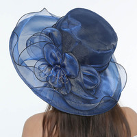 Lady Derby Dress Church Cloche Hat Bow Bucket Wedding Bowler Hats Derby Hat for Women Wide Brim Fedoras Formal Kentucky