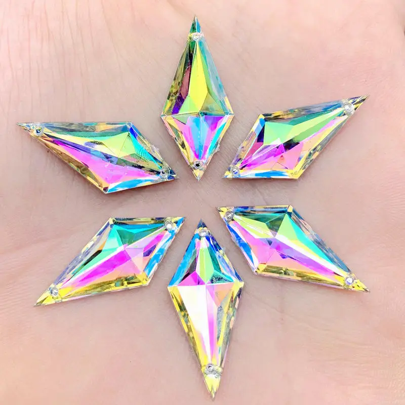 Crystals Gems Rhinestones for Decorations Flatback Round &Flower &Rhombus Strass Stone Jewelry AB Diamonds DIY