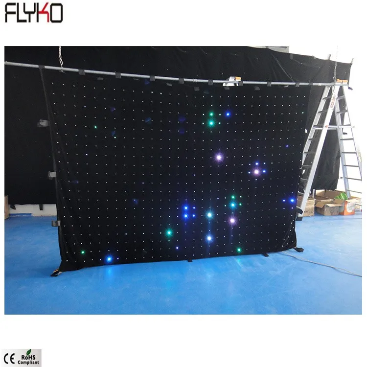 Flexible led video screen P10cm 2x3m led video wall curtain display easy to install and dismantle