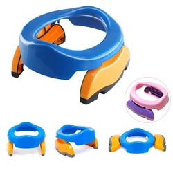 2023 New Portable Baby Infant Chamber Pots Foldaway Toilet Training Seat Travel Potty Rings with urine bag For Kids Blue Pink