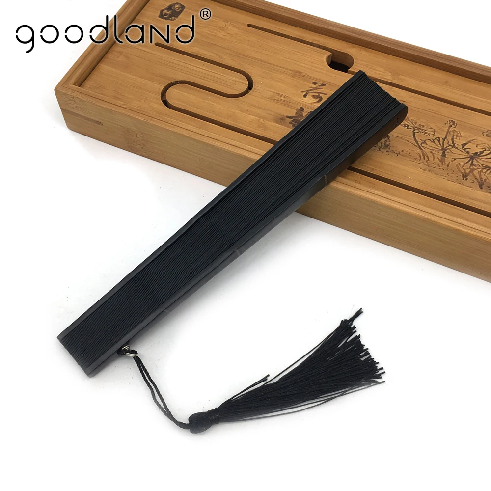 Free Shipping 1pcs High Quality Black Chinese Folk Bamboo Joint Leaf Carved Folding Hand Fan Wedding Gift