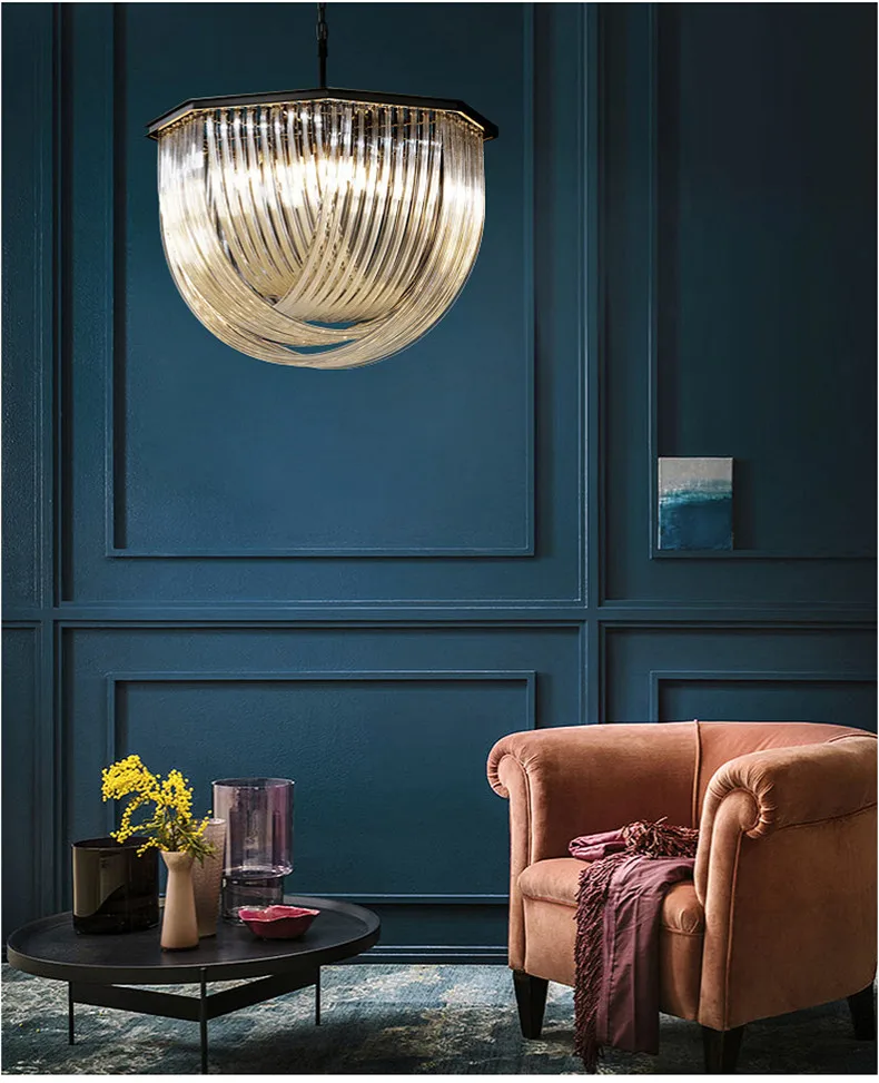 American Black Metal E14 LED Pendant Lights Retro
