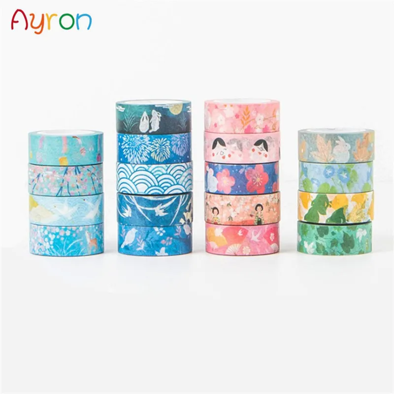 15mm * 7m Cute Kawaii Kyoto Decoration Japanese Nail Decorative Washi Tape DIY Scrapbooking Masking Tape School Office Supply