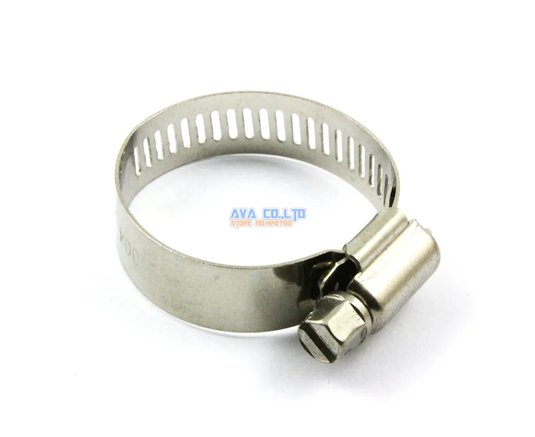 10 Pieces 21-38mm Stainless Steel Hose Clamp Worm Gear Hose Pipe Fitting Clamp