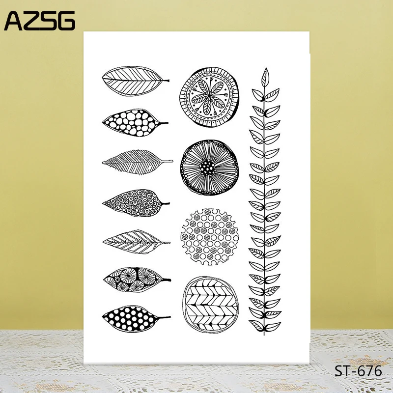 AZSG Various Spotted Leaves Clear Stamps/Seals For DIY Scrapbooking/Card Making/Album Decorative Silicone Stamp Crafts