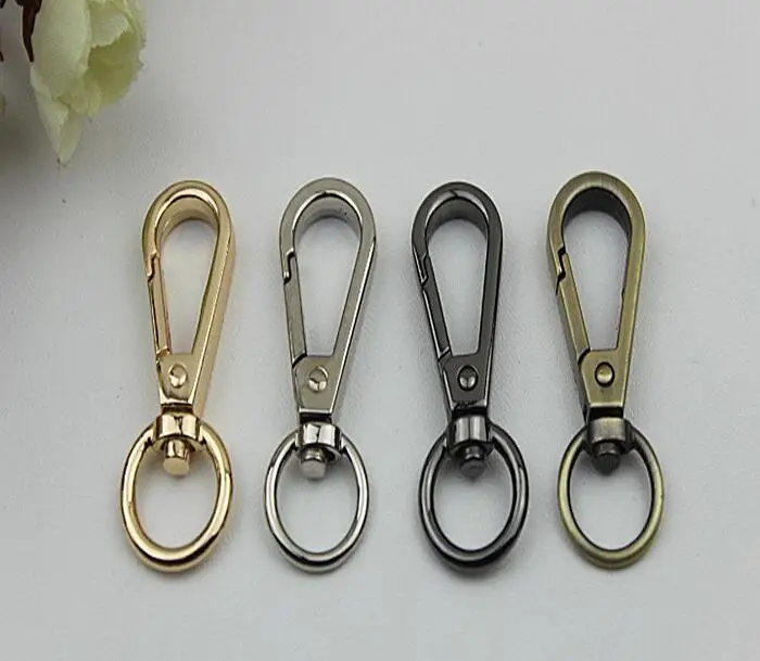 

(10 PCS/lot) 1.4 cm inner diameter 4 color handbag metal bag aglet link decoration clasps key chain accessories