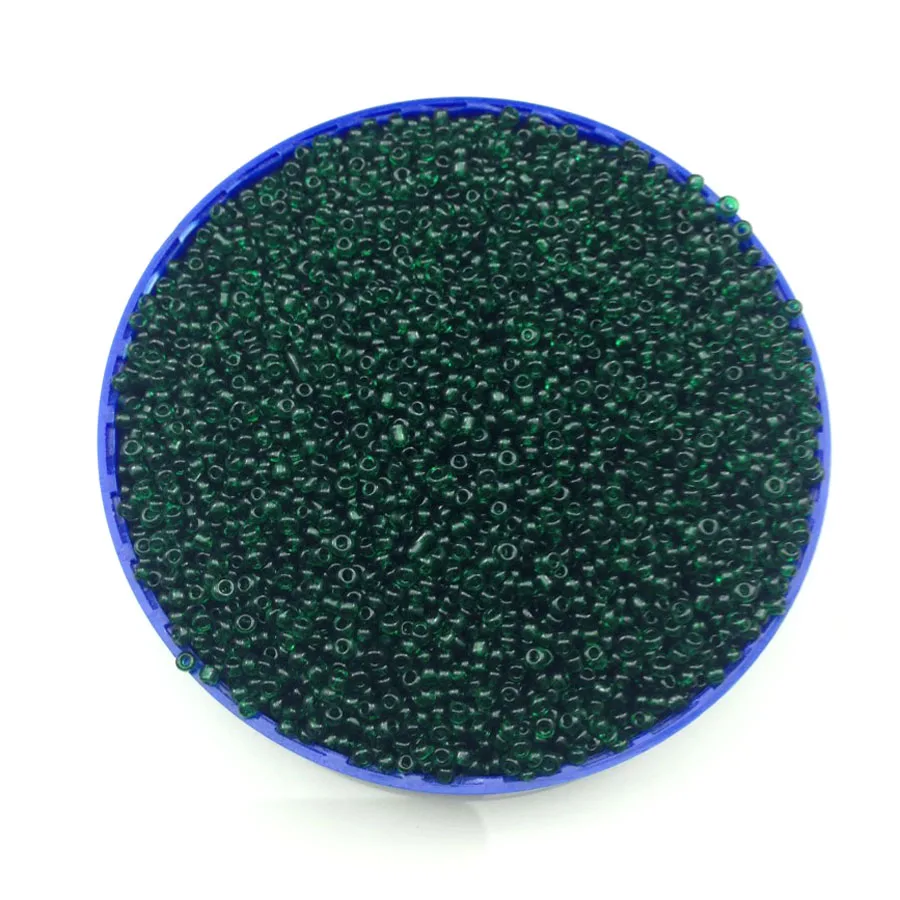 16g 1000pcs 2mm Dark Green Transparent Round Loose Spacer Beads Cezch Glass Seed Beads Handmade Jewelry Making DIY Garment Bead