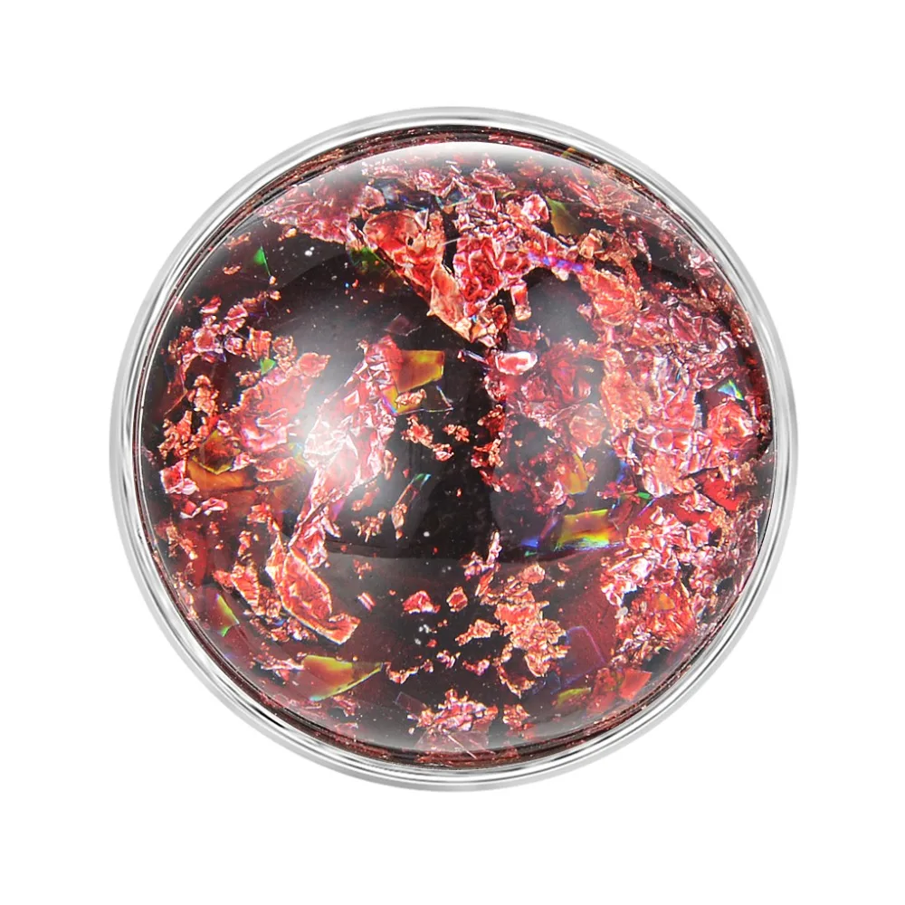 9 Colors Resin Ginger Snap button Charms With Copper Metal Base Fit 18mm Snap Jewelry Vn-1965