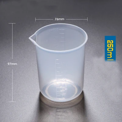 （10 pieces/lot) 25ml-1000ml Food Grade PP plastic Beaker with scale Polypropylene Beak School laboratory Supplies