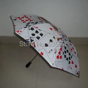 

Jumbo Poker Parasol,37 inch,umbrella with pocker pattern in 3 folder - Trick,Magic trick