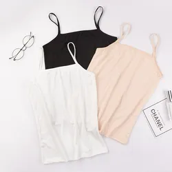 Summer Sexy Camisoles Women Crop Top Sleeveless Shirt Sexy Slim Lady Bralette Padded Tops Strap Skinny Vest Camisole