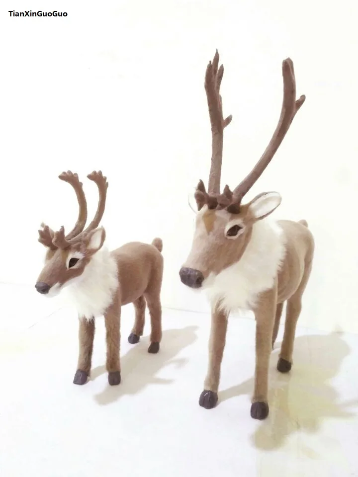 

simulation deer hard model plastic&furs reindeer prop,home furnishing decoration toy gift s1533