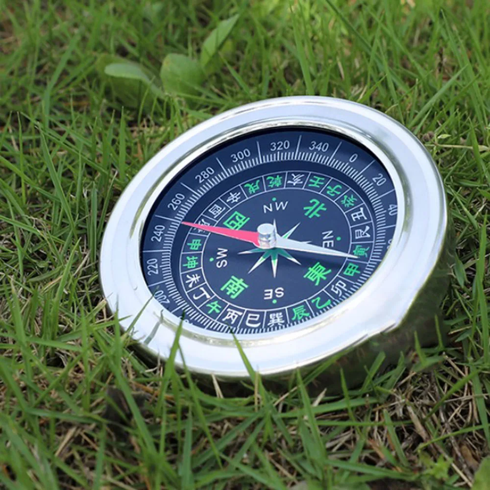 Mini Rvs Draagbare Kompas Voor Outdoor Sport Diameter 76mm