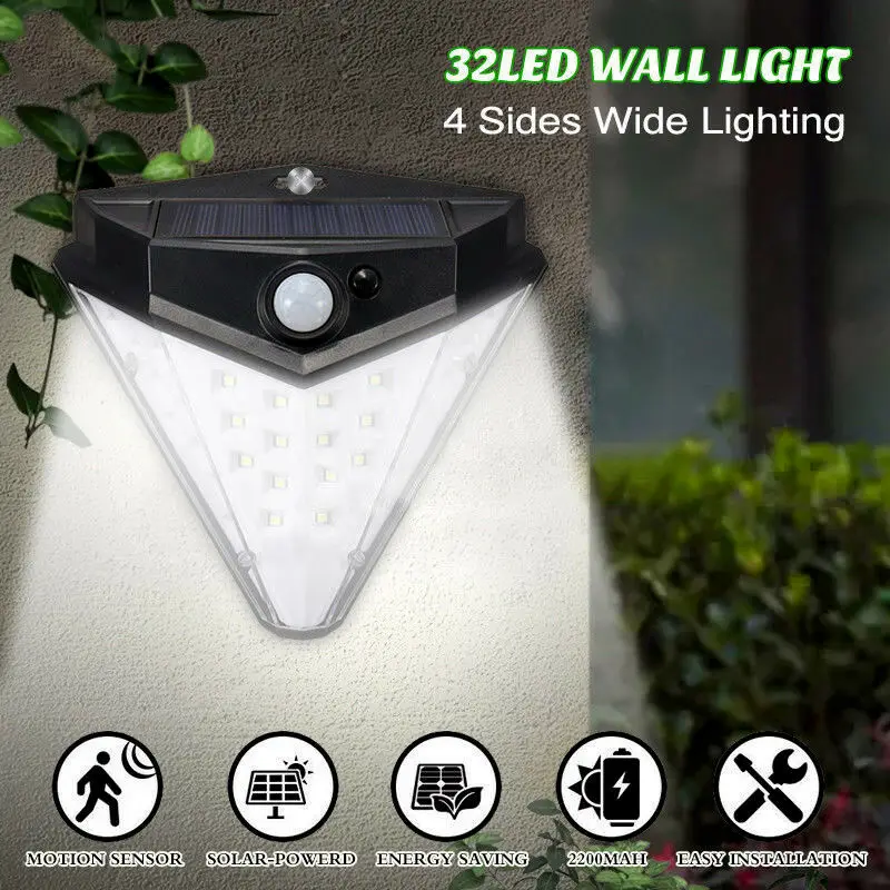 

32 LED Solar Light PIR Motion Sensor Solar Lamp Outdoor Garden Yard Path Landscape Walkway Security Wall Light Waterproof