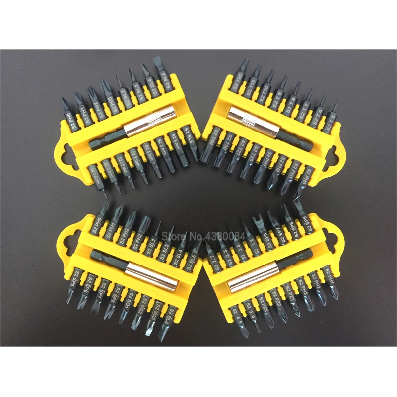 17Pcs Set Magnetic Screwdriver Combination Slotted/Phillips/Torx/Hex/Square/Pozidriv/Y/Spanner/Triangle 1/4