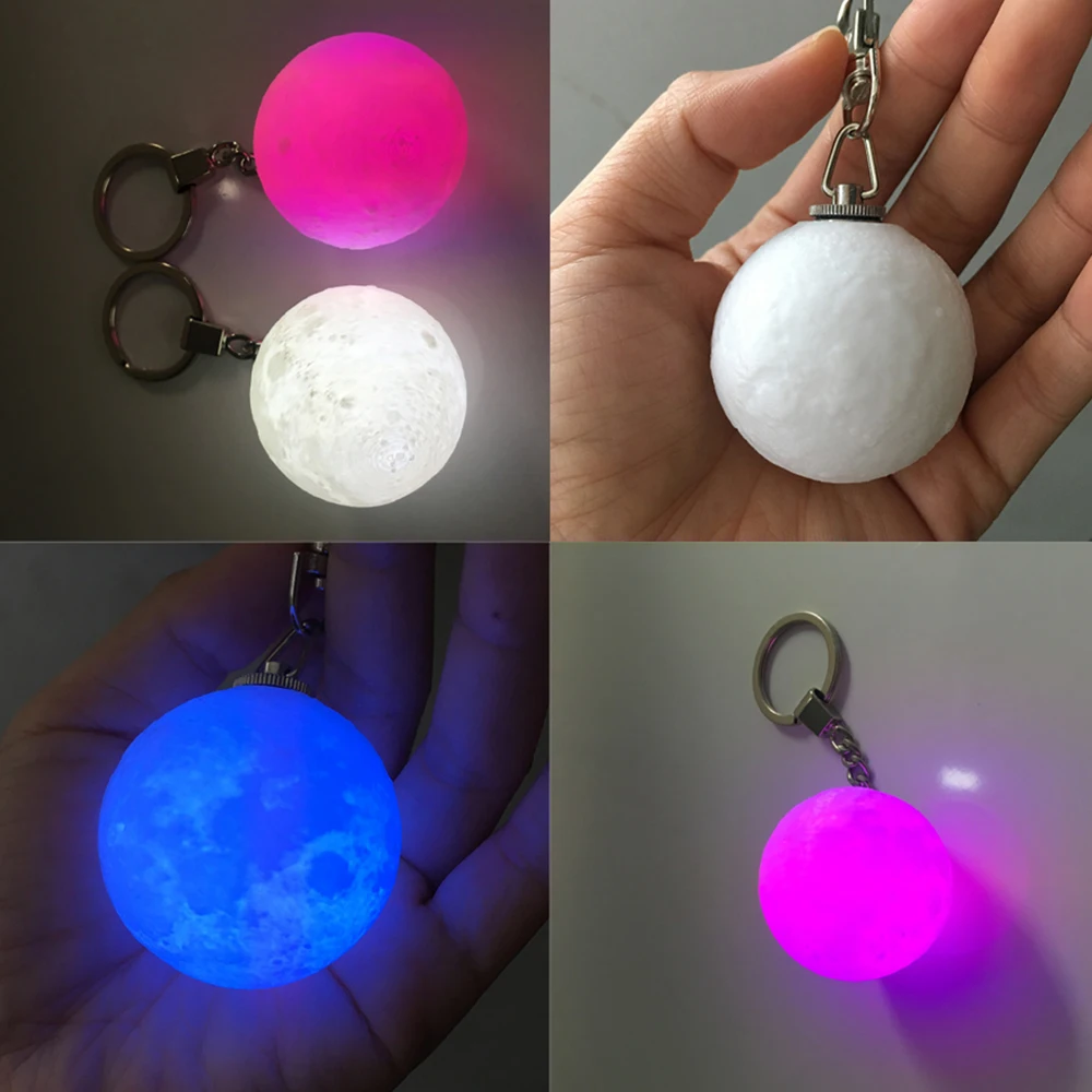 USB 충전식 달 램프 터치 스위치 LED 야간 조명, 침실 장식, 생일 선물, 다채로운 변화, 3D 프린트