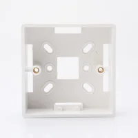Caja inferior de cableado blanco puro, caja de montaje de superficie brillante, 86x86mm para edificio de oficina en casa