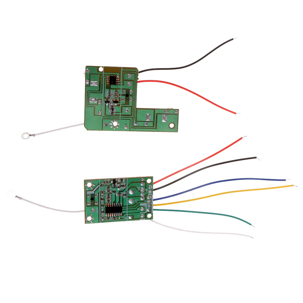 2 pezzi 4CH RC di Telecomando 40MHz Circuito PCB Scheda del Trasmettitore e Ricevitore Scheda di Sistema Radio per Auto RC parti di ricambio