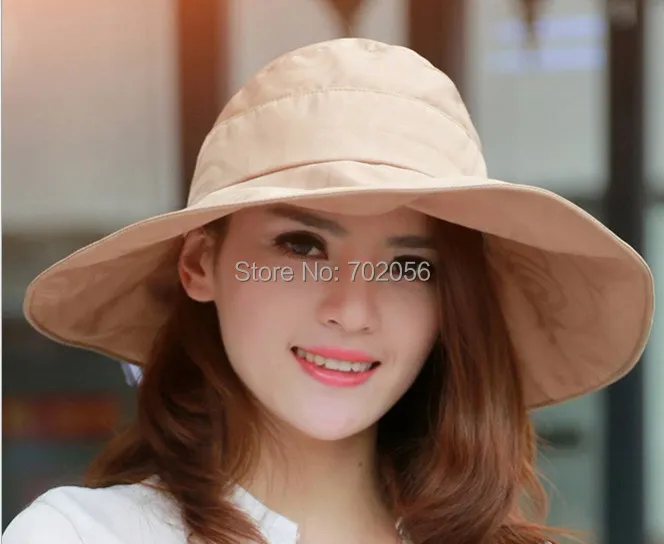 

Women Visors Floppy Summer UV Protection Beach Sun Hat Dome fishing Cap bucket hat 8color#3852