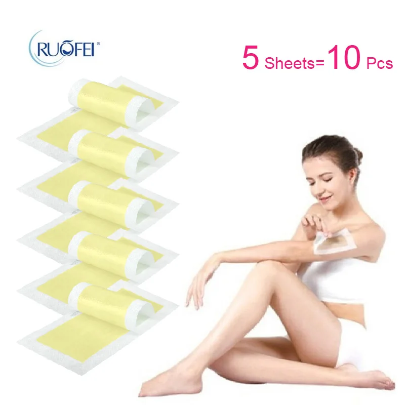 10pcs/lot Hair Removal Wax Strips Roll Underarm Wax Strip Paper Beauty Tool Leg Body Facial Hair Women Men