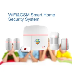 (1set)Vcare Multi-function WIFI GSM Dual Smart Home Alarm System with Motion Door/Window Sensor & Medical Emergency Button Ver A