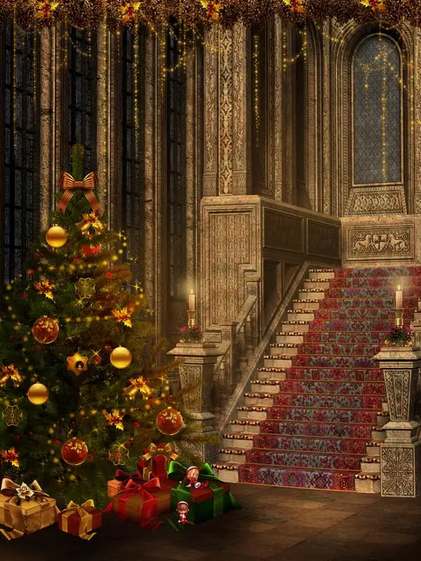 Винилбдс Рождественские фоны фотография Рождественская елка зал ребенка 5x7ft (1,5x2,2 м) fotografie ZJ