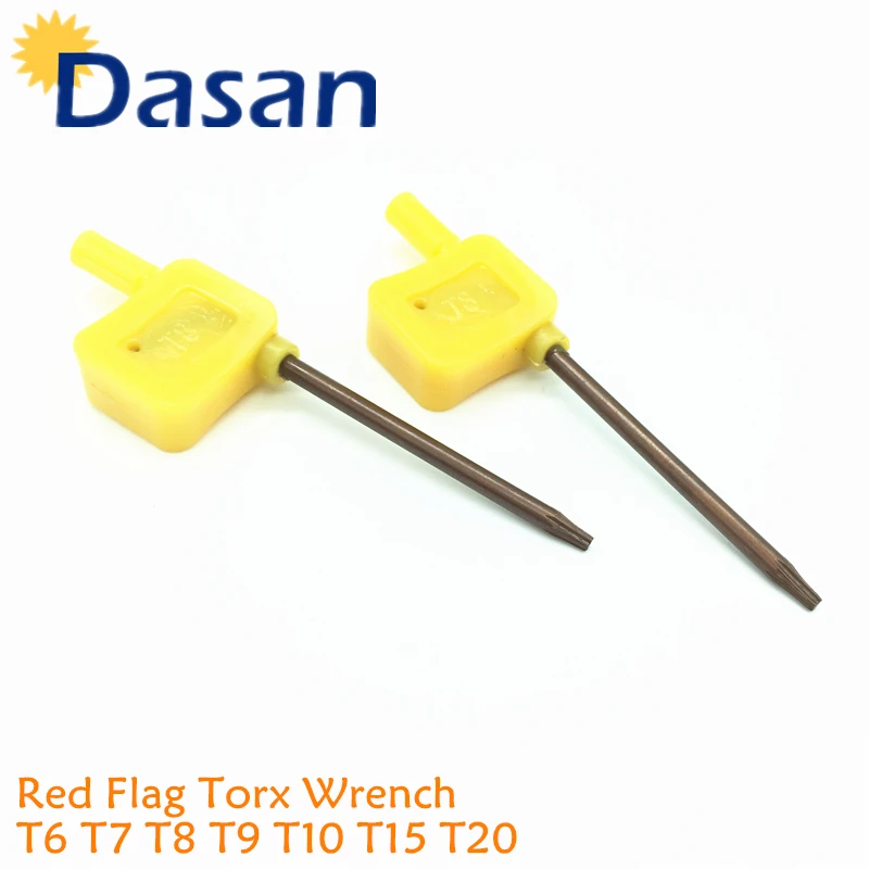 10pcs Red Flag Torx Wrench T6 T7 T8 T9 T10 T15 T20 Screw wrench Machine Tool Accessories Components