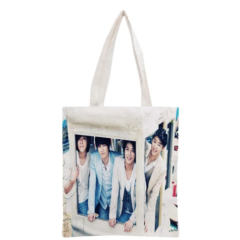 New arrived custom KPOP CNBLUE printed canvas tote bag women handbag  beach travel bag portable shopping bag