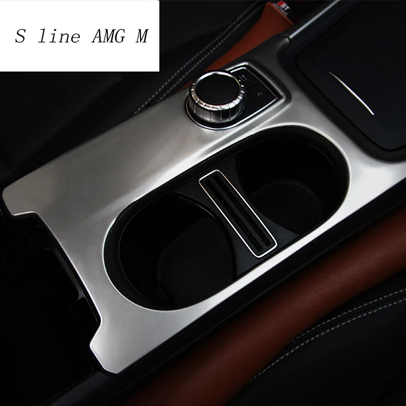 Car Styling Water Cup Holder Trim Covers Stickers Interior RHD LHD Accessories for Mercedes Benz A GLA CLA Class W176 X156 C117
