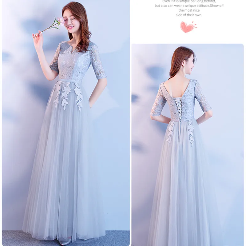 LAKD-0344#Bridesmaid Dresses New Korean Banquet Evening Dress Grey Wine Red sisters Group Dress Wholesale Cheap Party Prom Dre