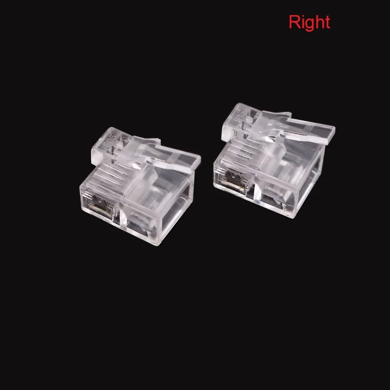Conector RJ11 RJ12 6P6C, Conector de Cable de hebilla derecha, enchufe de Cable EV3 NXT DIY, cabeza de cristal, 50 unidades por lote
