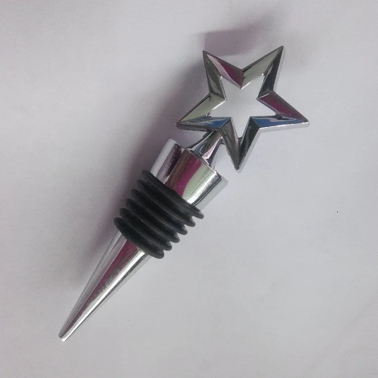 hot sell 100pcs/lot  Five-pointed Star Wine Bottle Stopper Metal Zinc Alloy Bar Tool For Wedding Gift Favor Party Decoration