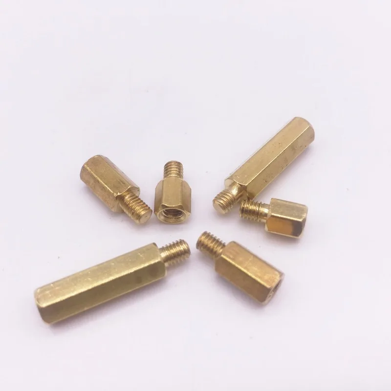 Wkooa Short Male Threads M3 Spacer Standoff Brass Screws Nuts Hex Threads Pillar Male to Female Pack 100