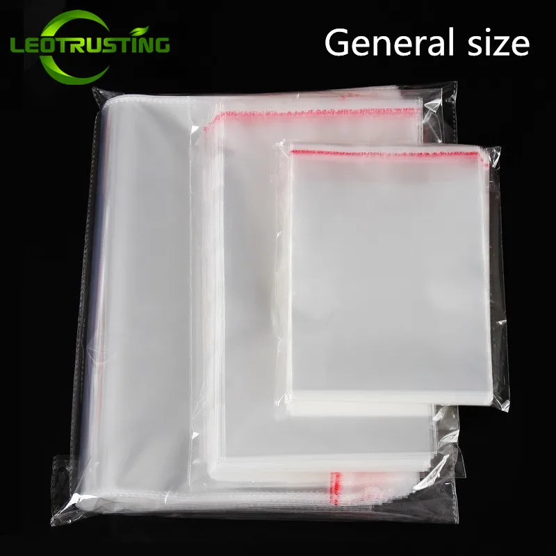 

100pcs General Use High Clear OPP Adhesive Bag Transparent Poly Resealable Packaging Self-Sealing Plastic Toys Gifts Pouches