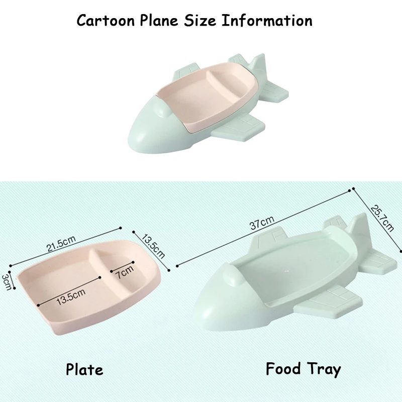 Vassoio per alimenti per bambini piatto separato, ciotola creativa, fibra di bambù, cartone animato, aereo per auto, stoviglie, piatti per dadi, scatola per alimenti per bambini