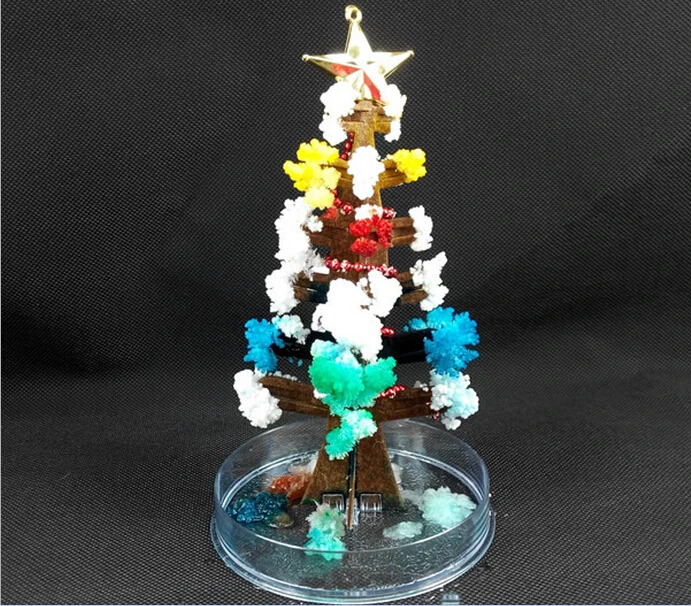 

2019 17x10cm DIY Color Visual Magic Crystal Growing Paper Tree Magical Grow Christmas Trees Wunderbaum Science Toys For Children