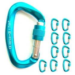 10PC Rotsklimmen Karabijnhaak D-vormige CE-gecertificeerd Bergbeklimmen Speleologie Boomverzorger Abseilen Hond Hangmat Clip Klimuitrusting