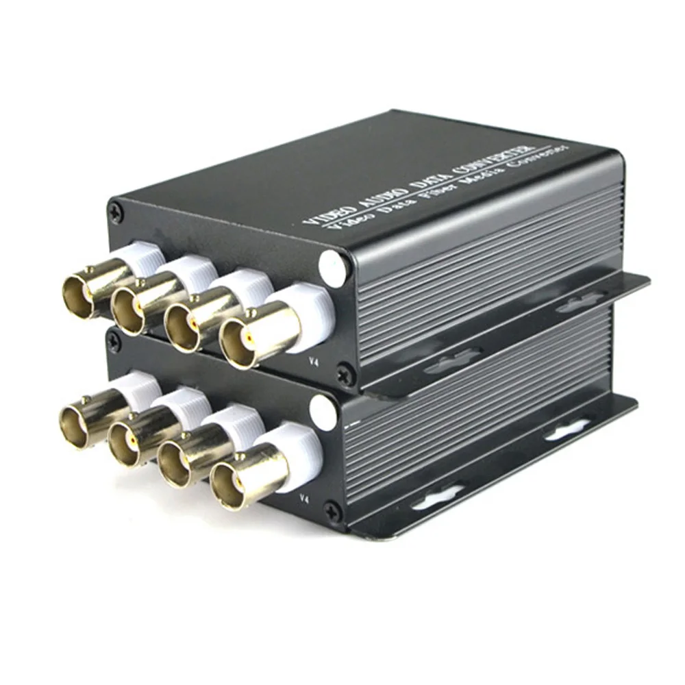 4 Channel Digital Video Optical Fiber Media Converters Transmitter Receiver For CCTV Cameras Security system