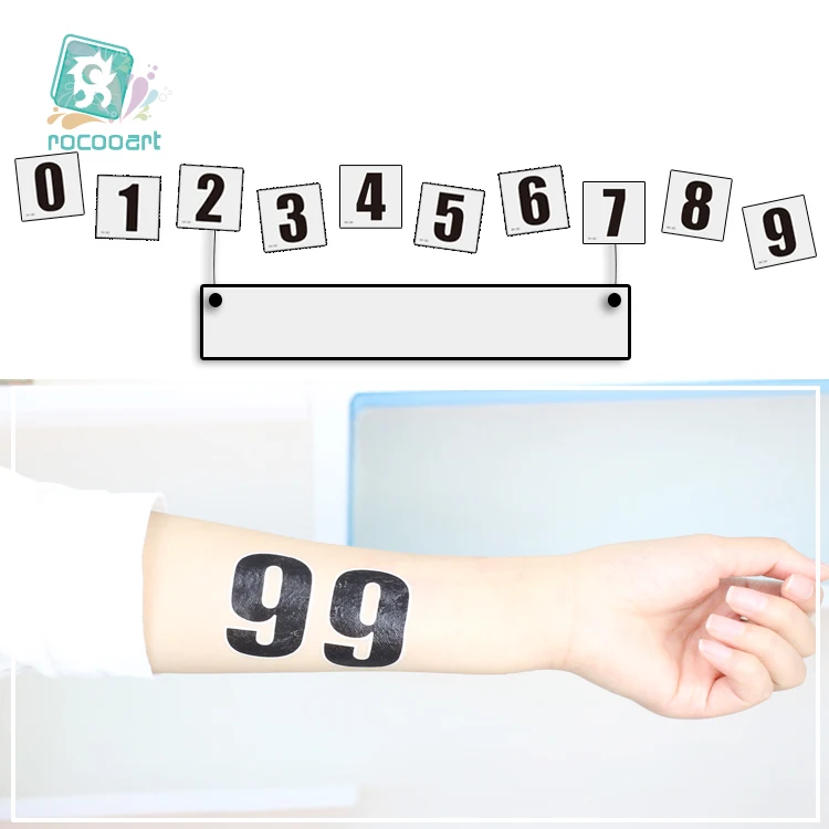 

Europe Cup Football Funs Alphabet Number Tattoo Design Temporary Tattoo Sticker Waterproof Hand Face Sport Games Fans Tatoo