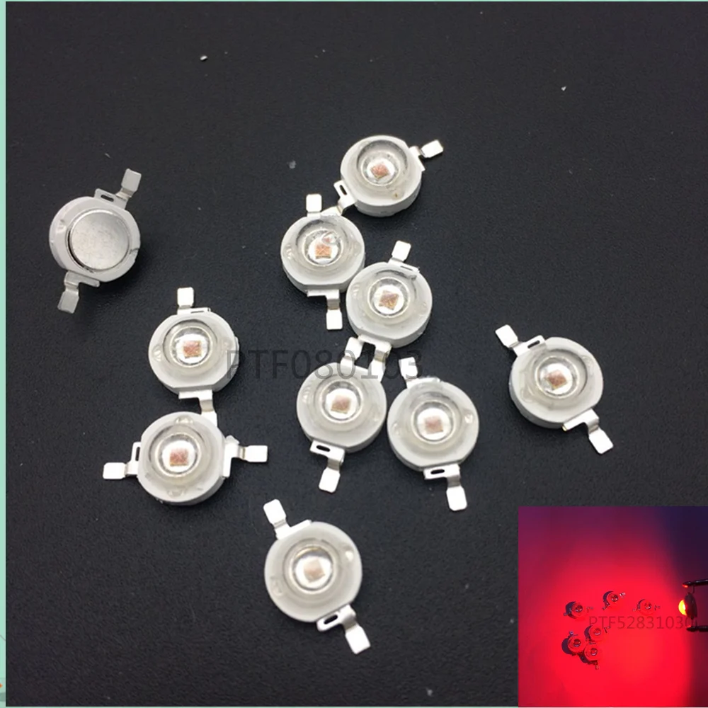 100pcs 3w Deep Red 660nm ~ 665nm EPILEDS LED Light Bead Bulb Part Diode For Plant Grow Plate