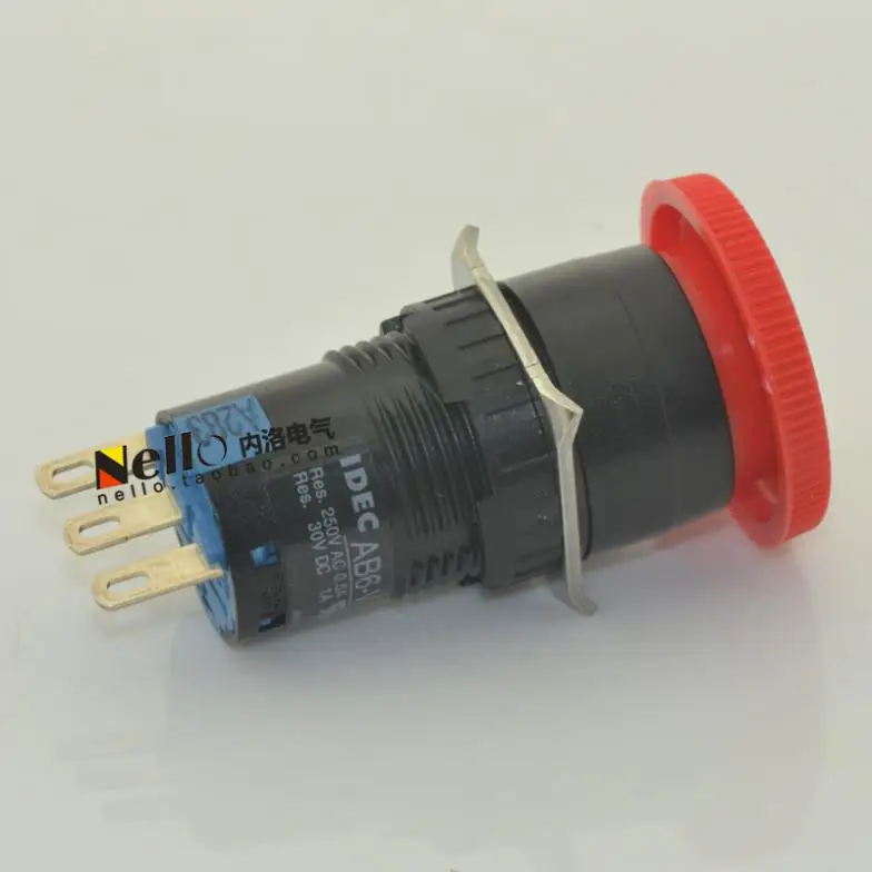 [ SA ]Izumi IDEC 16mm genuine emergency stop button switch AB6M-V1R rotation reduction 1a1b--10PCS/LOT