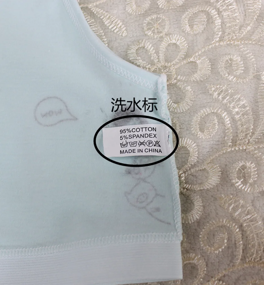 Drop shipping Children Topic For Teenagers Vest Brassiere Sport Girl Bras For Teen Girls Rabbit Summer Thin Girl Training Linen