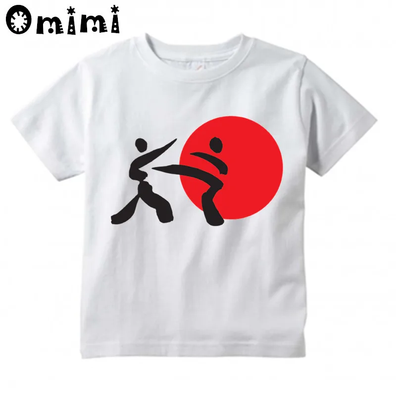 Boys/Girls Karate KICK MMA SHOTOKAN Design T Shirt Kids Great Casual Short Sleeve Tops Children's Funny Japanese Kanji T-Shirt