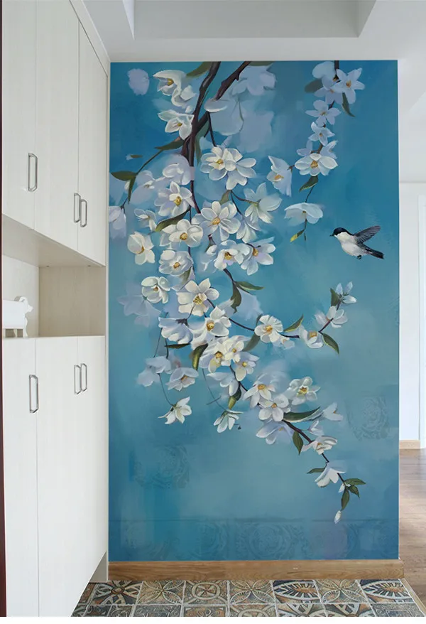 

Modern Wallpaper Birds Magnolia flower Photo Mural Wallpapers for Living Room TV Background Wall Paper Murals Custom Any Size