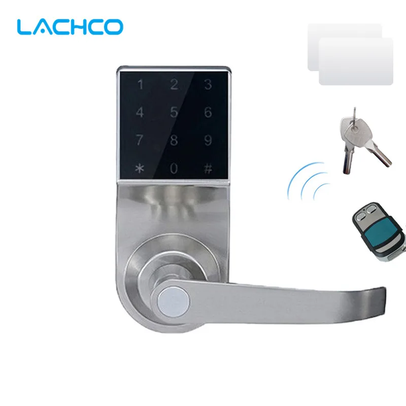 

LACHCO Hide Key Touch Remote control Screen Keypad Password Spring Bolt Access Smart Electronic Door Lock Intelligent SL16092RM