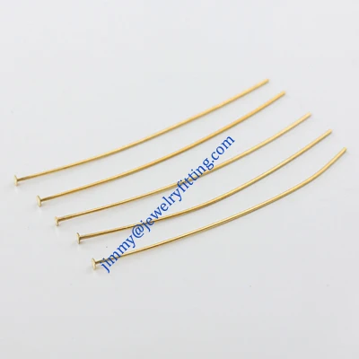 Jewelry Making findings Raw brass metal Head Pins with flat end Scarf Pins jewellry findings 0.6*50mm shipping free