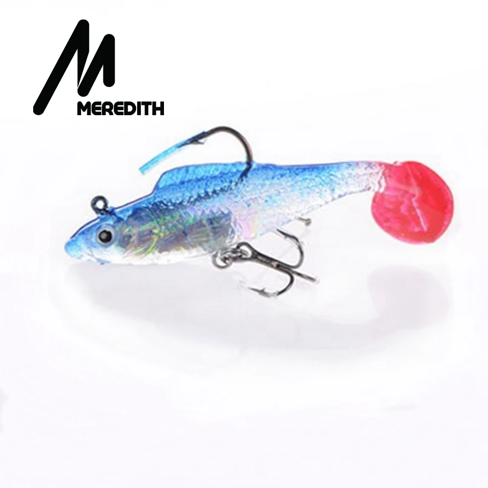 MEREDITH 7cm/9.2g Baitfish Jig Heads for Saltwater Freshwater Fishing Lure 8pcs/lot Swimbait with Long Tail