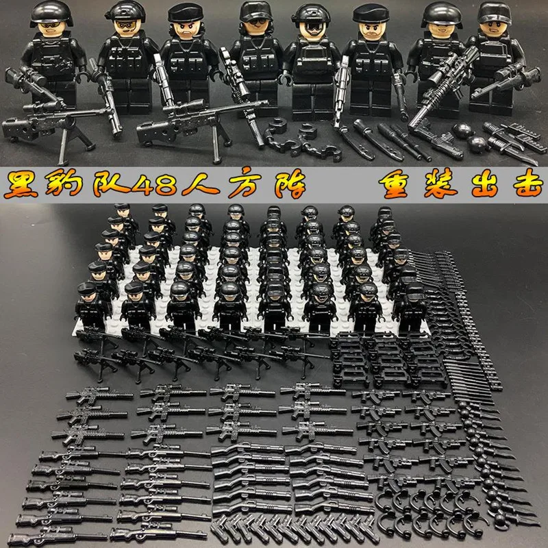 DIY Mini Toy Gun Assembling Block Sand Table of Children's Military Base Soldier Suit Armed Forces Model War Game for Kid Gift